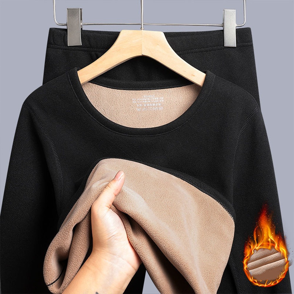 Thickened Winter Thermal Underwear for Men and Women Velvet Top and Pants - Picture 12 of 15