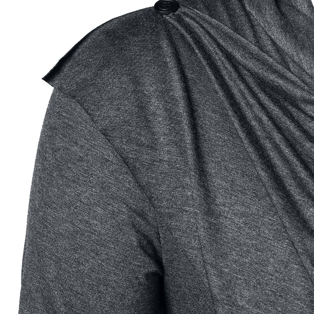 Casual Yet Stylish Men's Asymmetrical Overlap Cardi Top with Shawl Collar - Picture 15 of 29