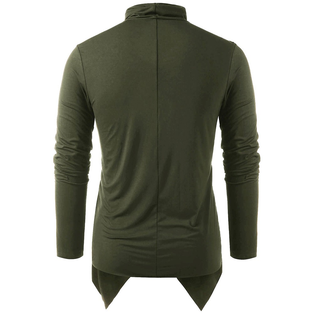 Casual Yet Stylish Men's Asymmetrical Overlap Cardi Top with Shawl Collar - Picture 23 of 29