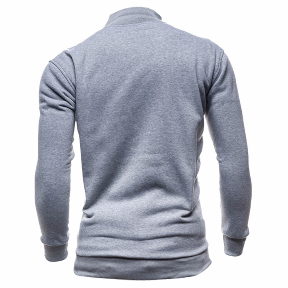 Everyday Wear Men's Long Sleeve Zip Cardigan Sweatshirt in Solid Colors - Picture 9 of 15