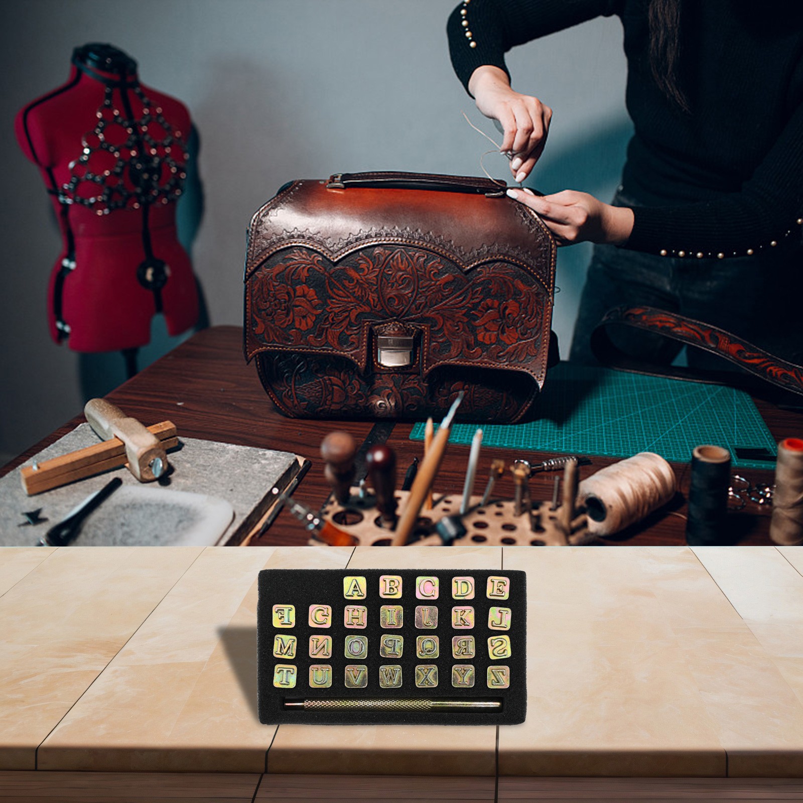 Set 26 Lettere A-Z Personalizzazione Pelle 13mm Set 26 Punzoni Per Cuoio -  Lettere A-Z Per Personalizzazione Set 26 Lettere A-Z Marcatura, image size:1600x1600