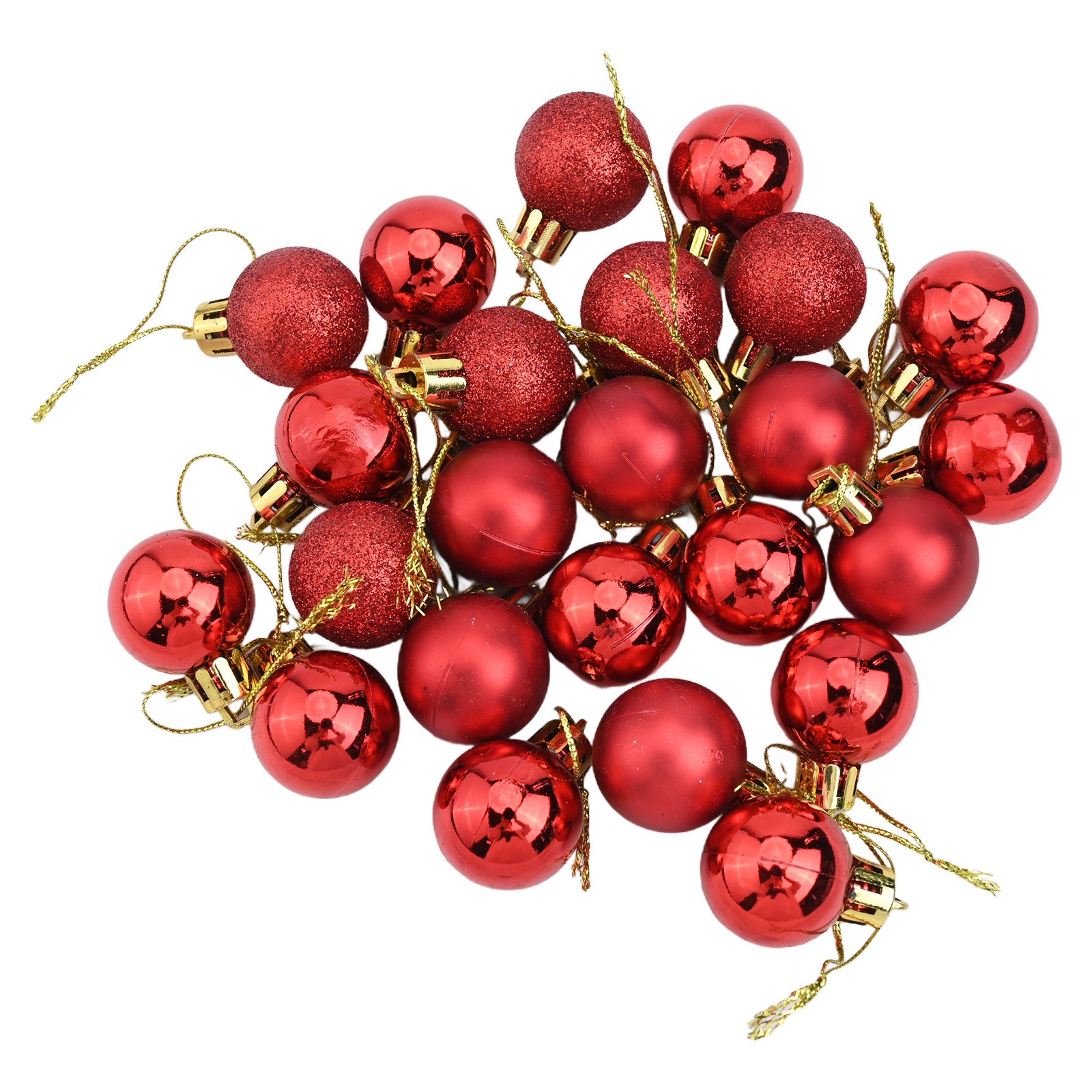 24pcs Shiny Matte Glitter Christmas Tree Ball Ornaments Party Decorations - Picture 19 of 27