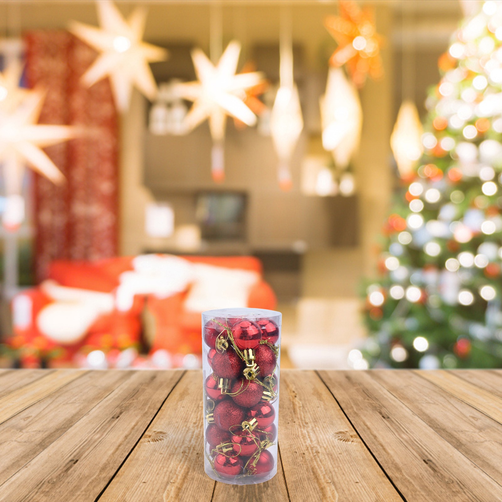 24pcs Shiny Matte Glitter Christmas Tree Ball Ornaments Party Decorations - Picture 15 of 27
