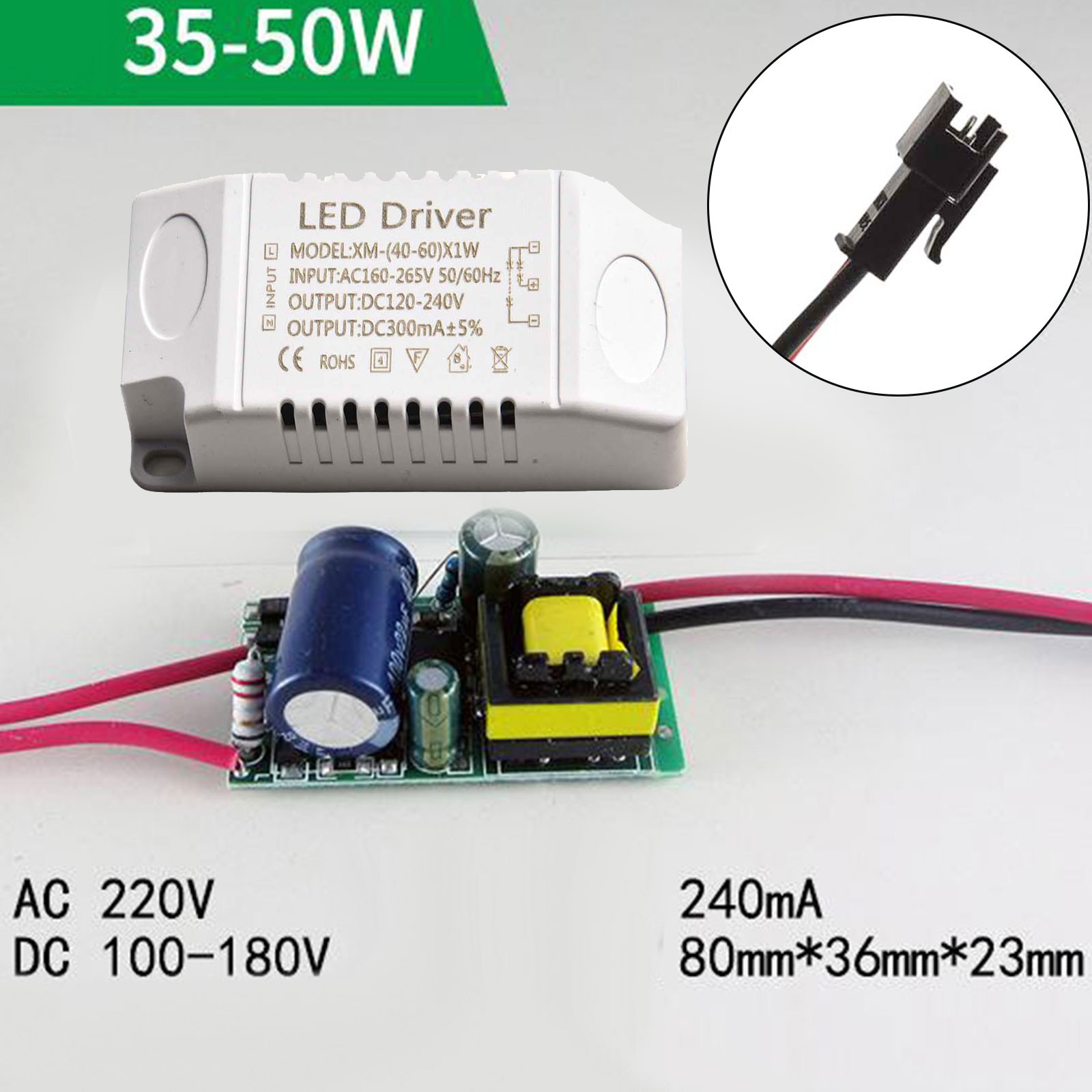 1 Pcs LED Driver Power Supply 8W-50W Transformer 240mA AC220V Constant Current - Picture 30 of 35