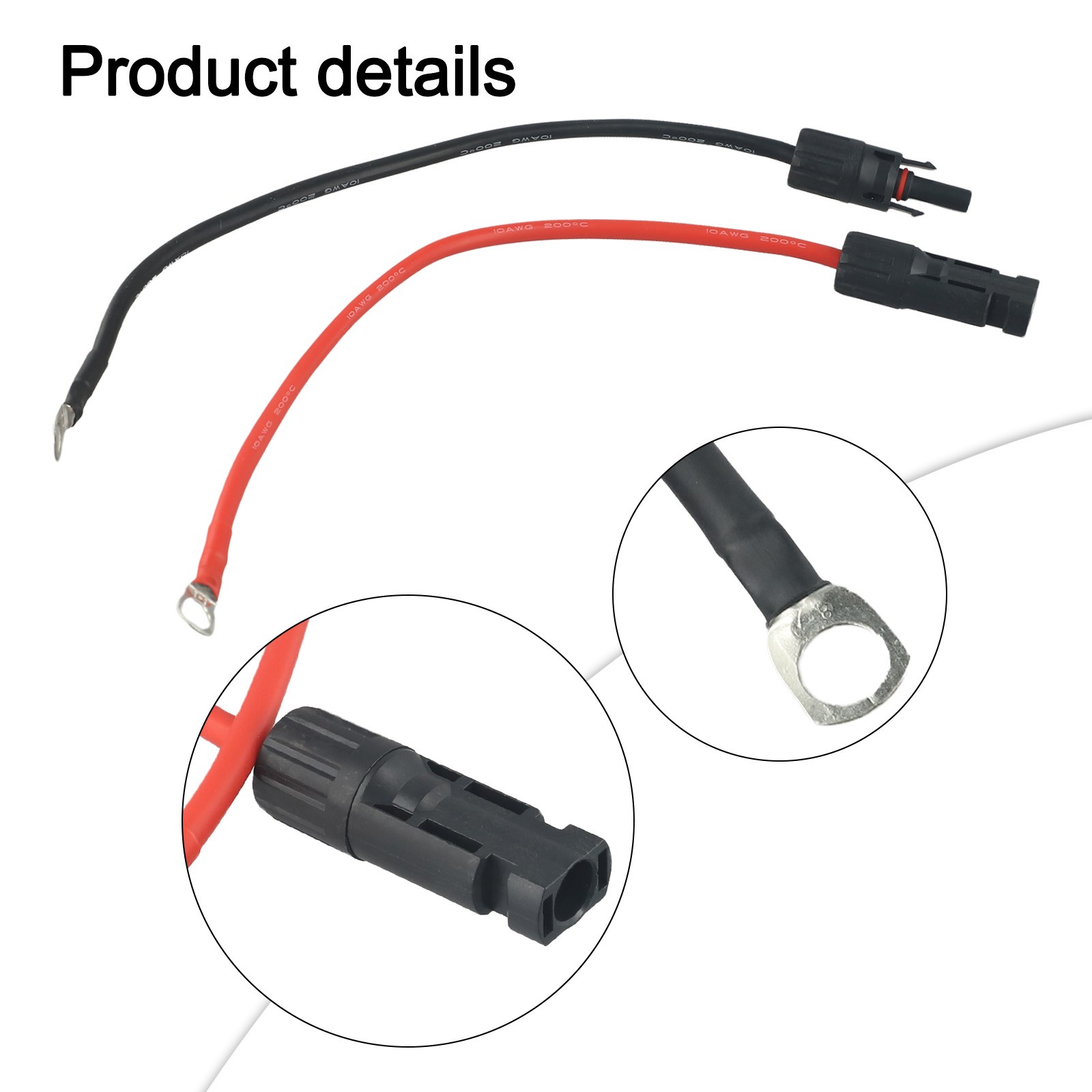 Rallonges solaires étanches haute performance 10AWG en rouge et noir - Photo 14/39