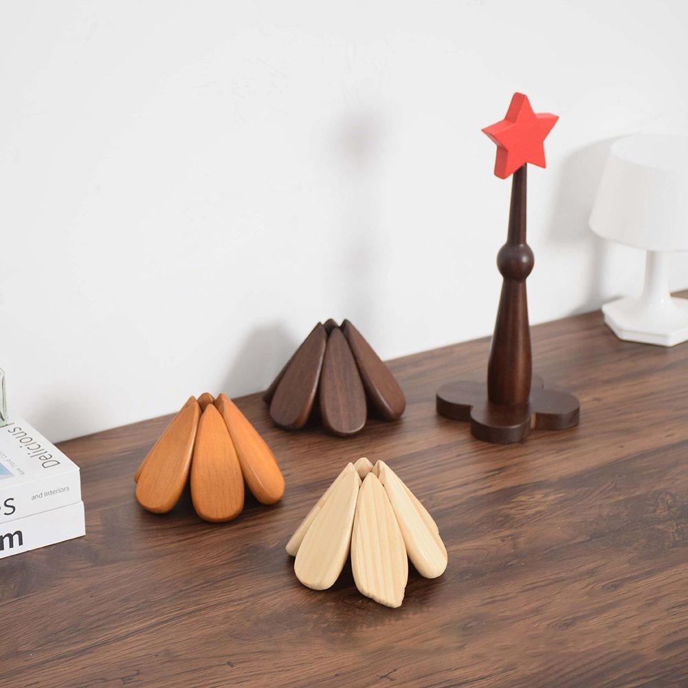 Functional Wooden Tree Trivet Set Safeguard Your Countertops with Style