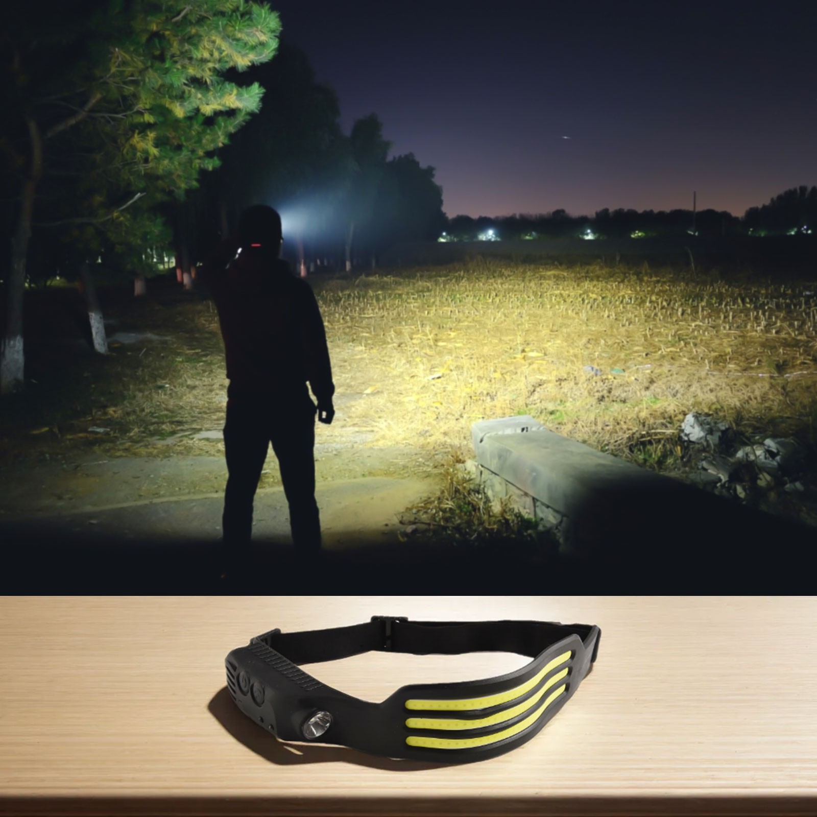 Motion Sensor Control COB LED Headlamp Note Outdoor Cycling And Running