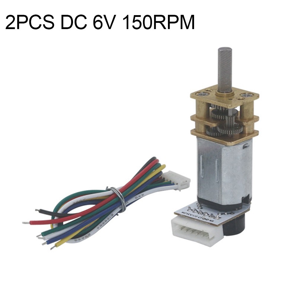 Set of Two Powerful DC Geared Motors with Encoders Suitable for DIY Projects