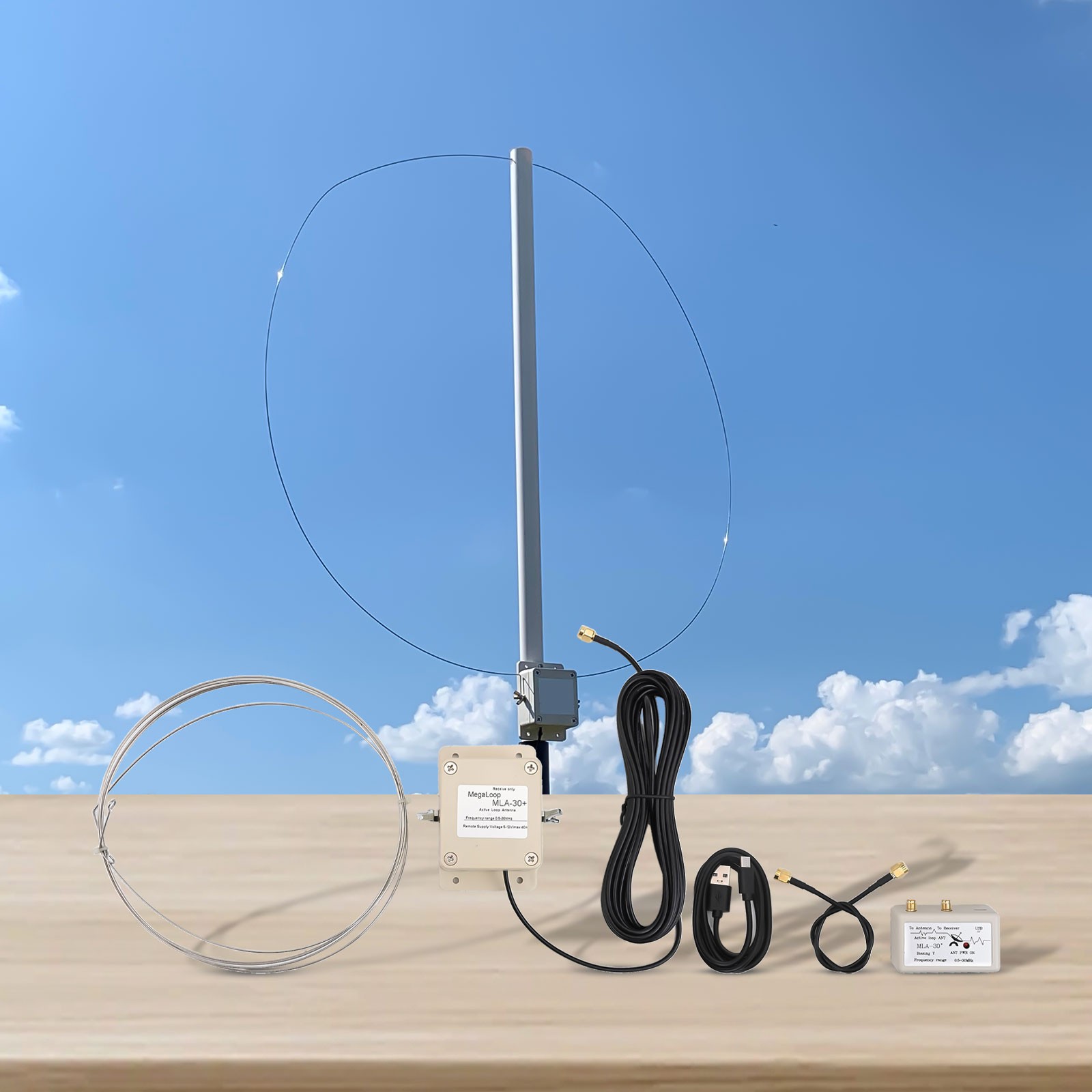 New MLA-30+ Loop Antenna 0.5MHz-30MHz Directional Magnetic USB Powered - Photo 7/12