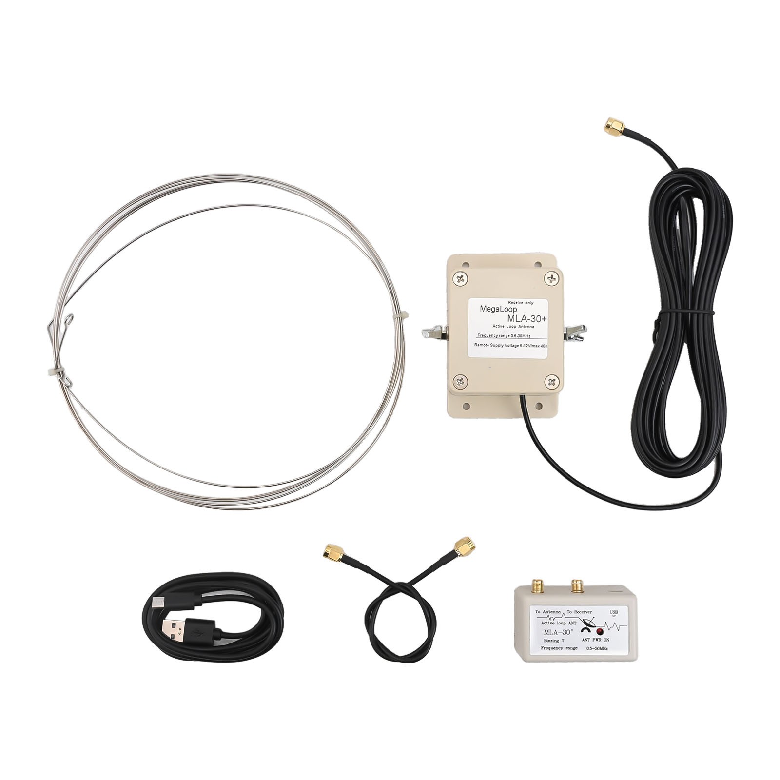 New MLA-30+ Loop Antenna 0.5MHz-30MHz Directional Magnetic USB Powered - Photo 3/12