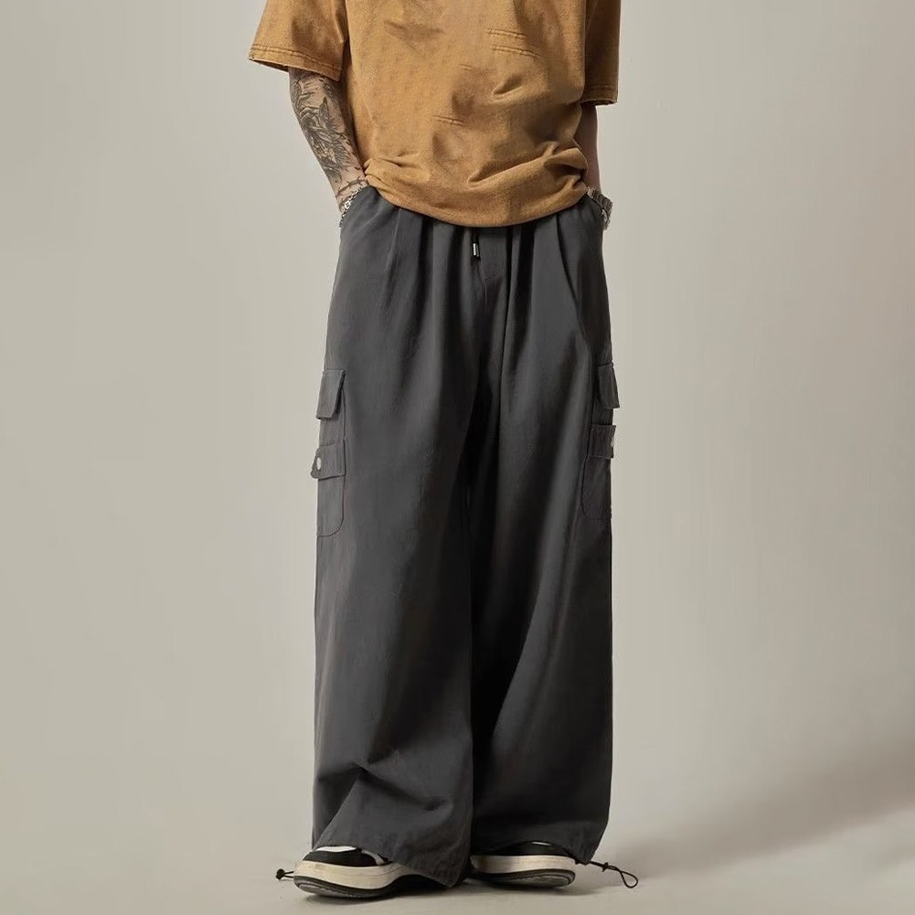 Men's Loose Fit Cargo Pants Oversized Streetwear Trousers with Pocket Design - Picture 29 of 30