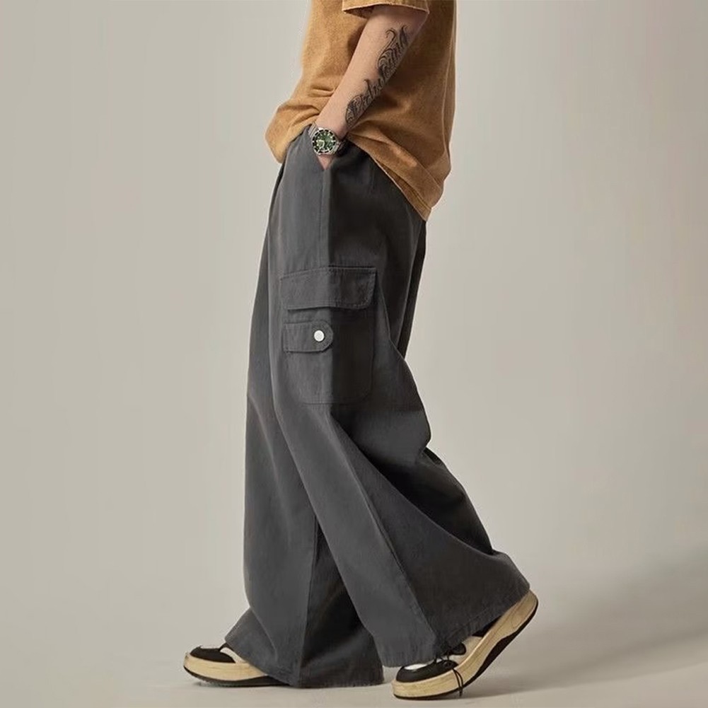 Men's Loose Fit Cargo Pants Oversized Streetwear Trousers with Pocket Design - Picture 28 of 30