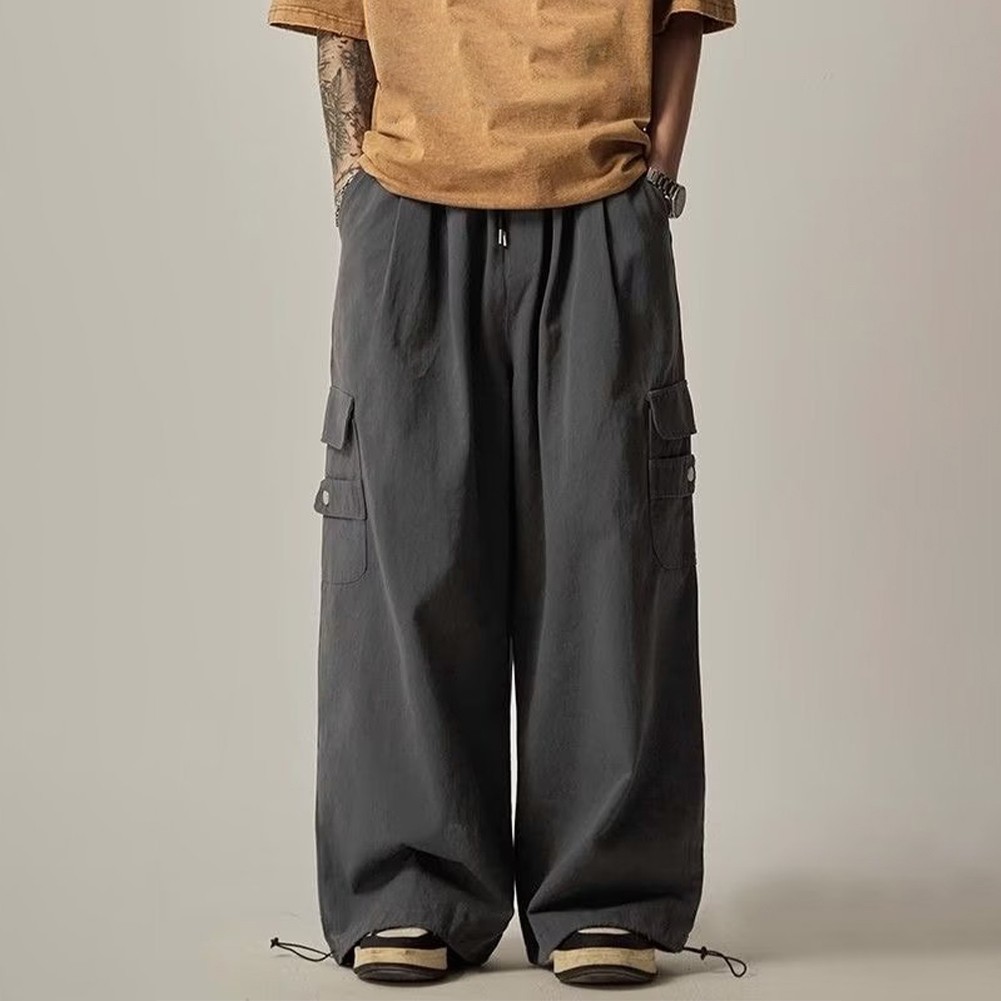 Men's Loose Fit Cargo Pants Oversized Streetwear Trousers with Pocket Design - Picture 26 of 30