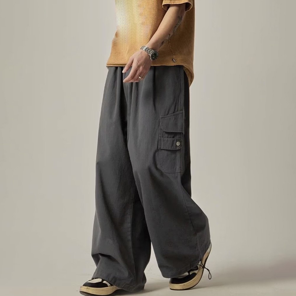 Men's Loose Fit Cargo Pants Oversized Streetwear Trousers with Pocket Design - Picture 30 of 30