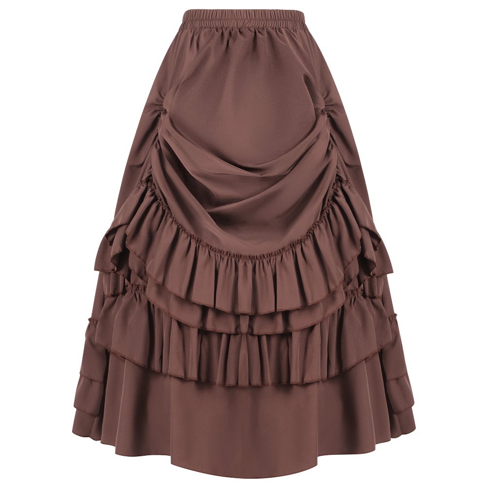 Gothic Women's Party Dress featuring a Unique Irregular Ruffled Design - Picture 31 of 37