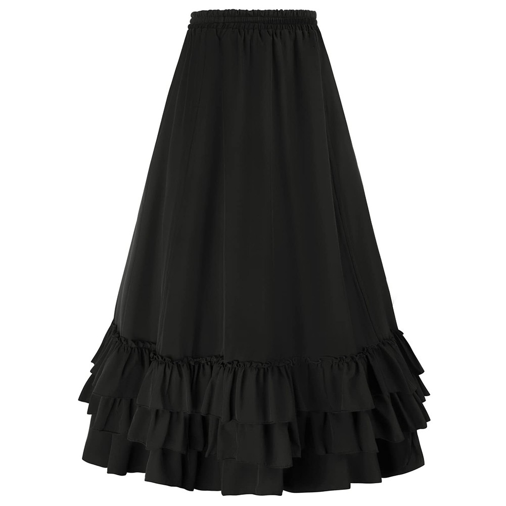 Gothic Women's Party Dress featuring a Unique Irregular Ruffled Design - Picture 19 of 37