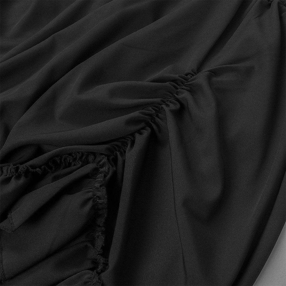 Gothic Women's Party Dress featuring a Unique Irregular Ruffled Design - Picture 22 of 37