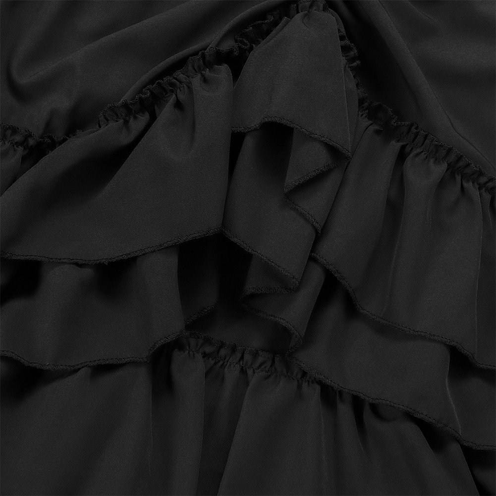 Gothic Women's Party Dress featuring a Unique Irregular Ruffled Design - Picture 23 of 37