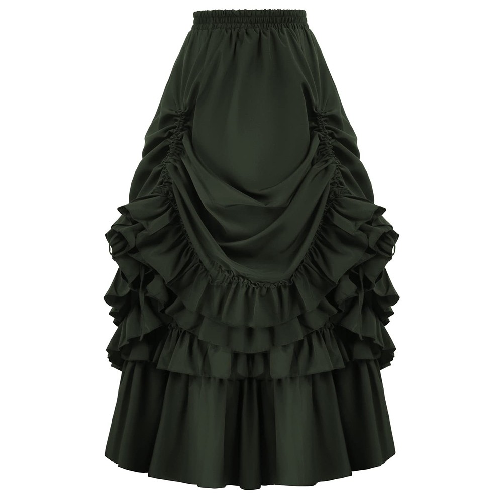 Gothic Women's Party Dress featuring a Unique Irregular Ruffled Design - Picture 24 of 37
