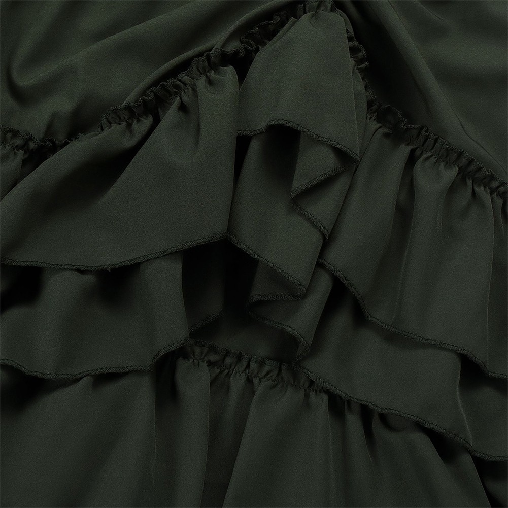 Gothic Women's Party Dress featuring a Unique Irregular Ruffled Design - Picture 30 of 37