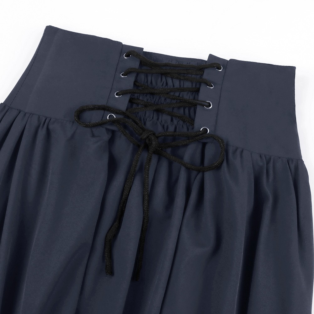 Pleated Ankle Length Skirt for Women Vintage Style with Ruffles Detail - Picture 17 of 47