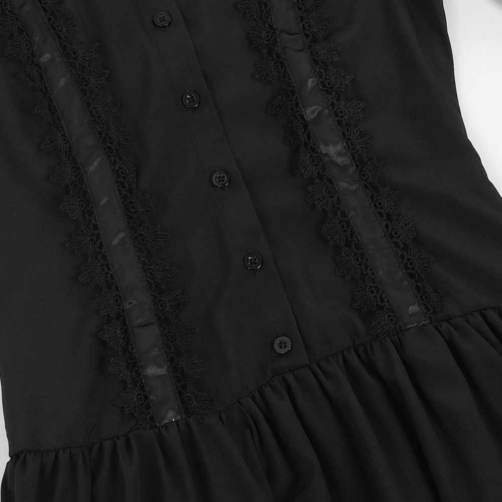 Lace Detail Women's Gothic Dress Ideal for Medieval Festivals and Events - Picture 17 of 19
