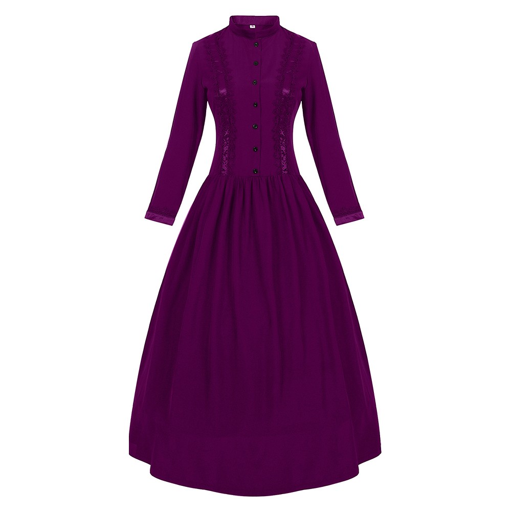 Victorian Princess Dress for Women Retro Medieval Style Gothic Fashion - Picture 13 of 40