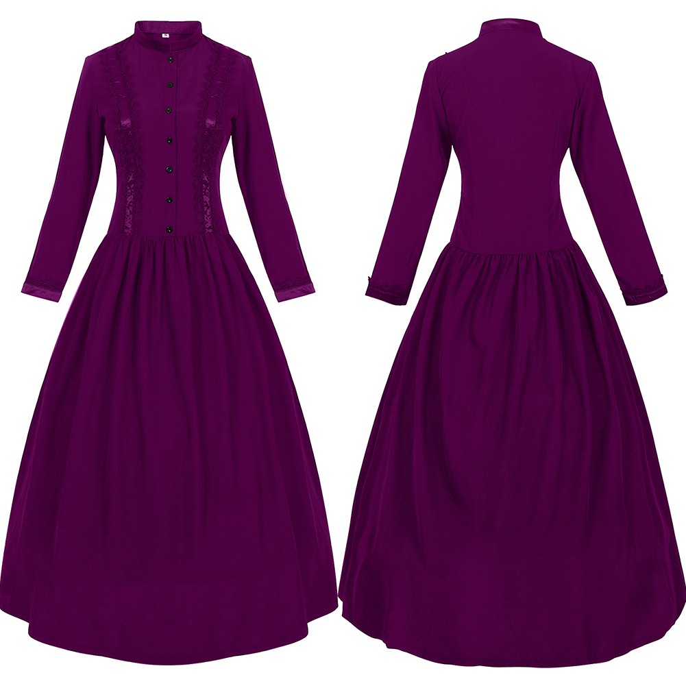 Victorian Princess Dress for Women Retro Medieval Style Gothic Fashion - Picture 16 of 40