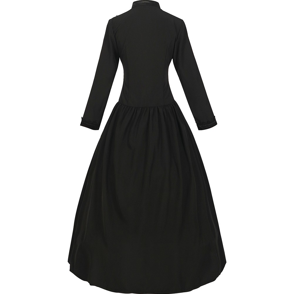 Lace Detail Women's Gothic Dress Ideal for Medieval Festivals and Events - Picture 15 of 19