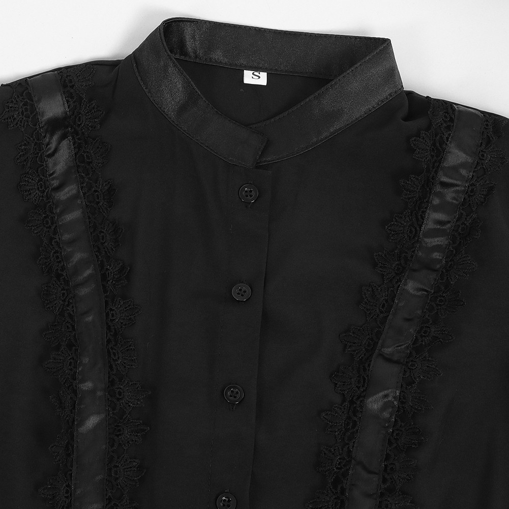 Lace Detail Women's Gothic Dress Ideal for Medieval Festivals and Events - Picture 16 of 19
