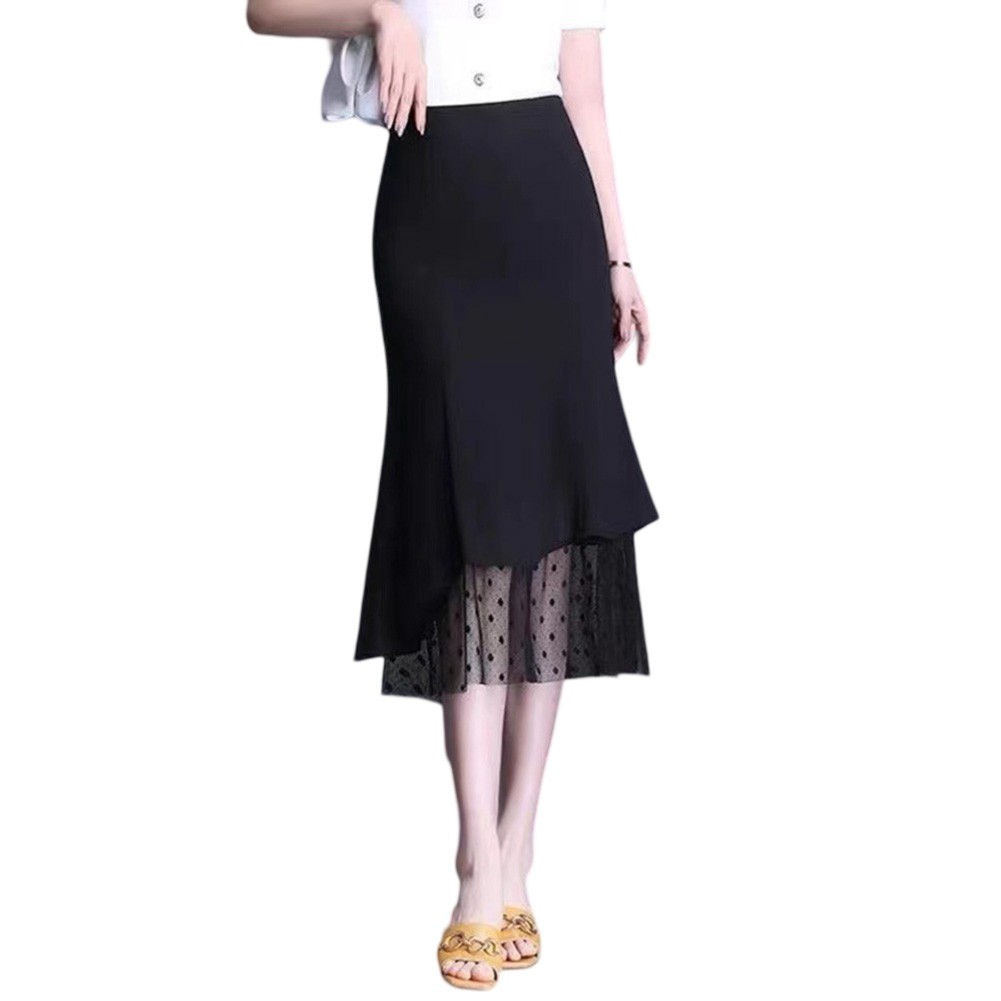 Dress Up in a Womens Black Aline Skirt with Stylish High Waist Feature