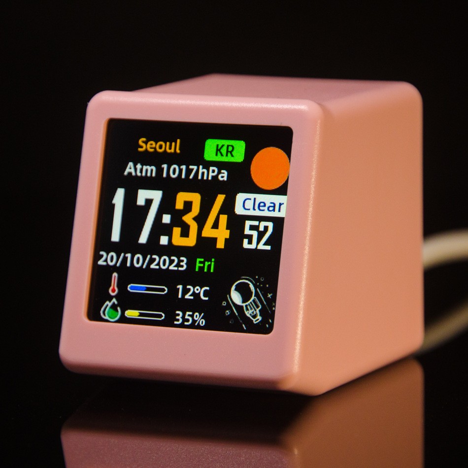 Dynamic Visuals Mini Digital Weather Clock Supporting GIF Animation Files - Picture 18 of 18