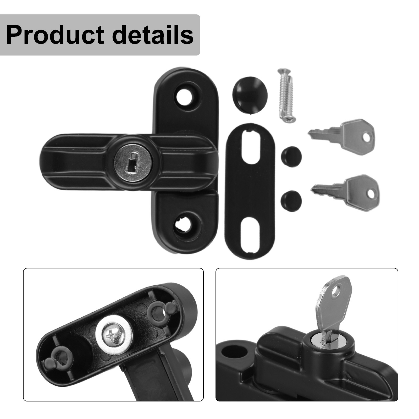 High Quality Window Locks With Key Aluminum Alloy Kitchen Bathroom Accessories - Picture 29 of 36