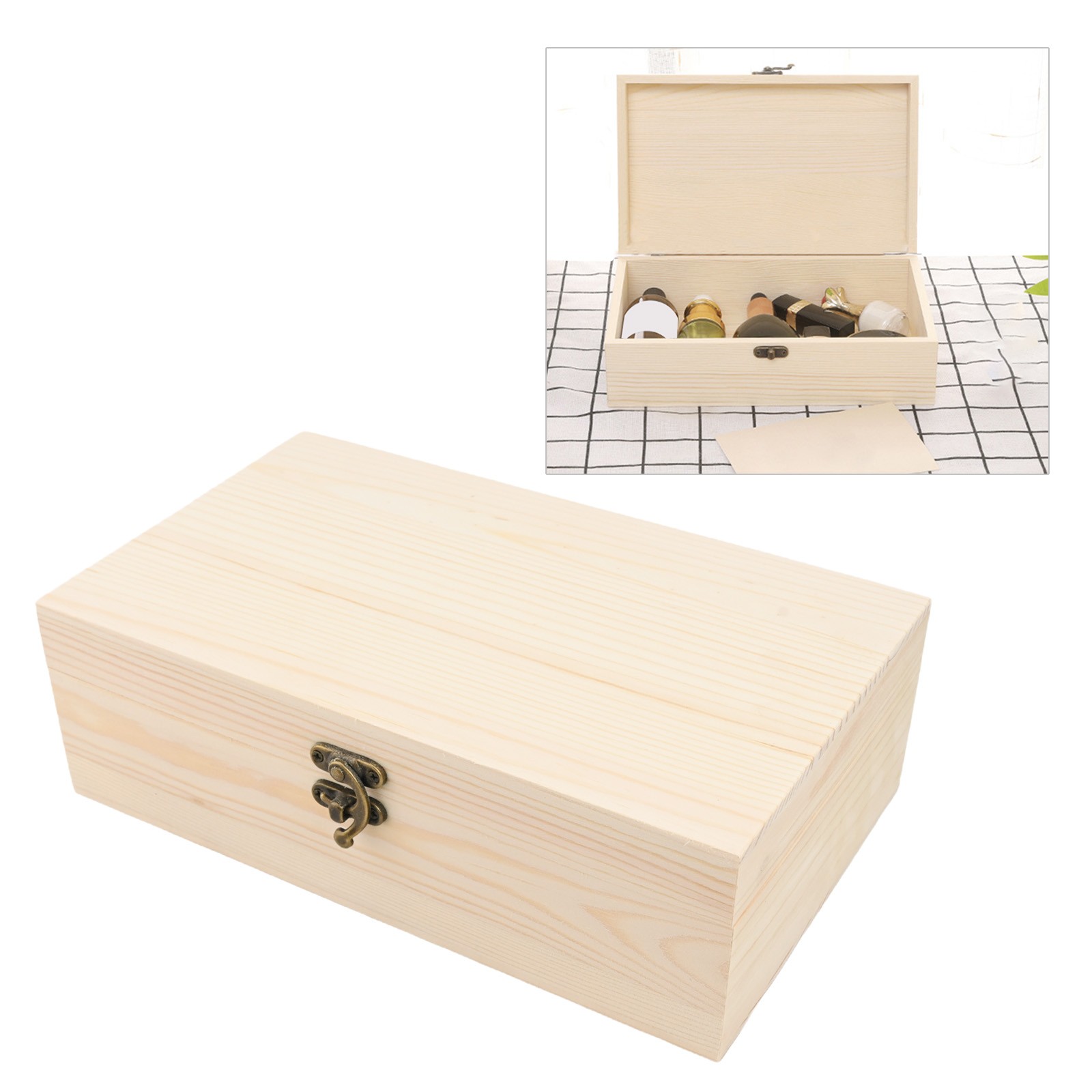Pine Wood Decorative Jewelry Holder Desktop Box for Stylish Accessories - Picture 18 of 38