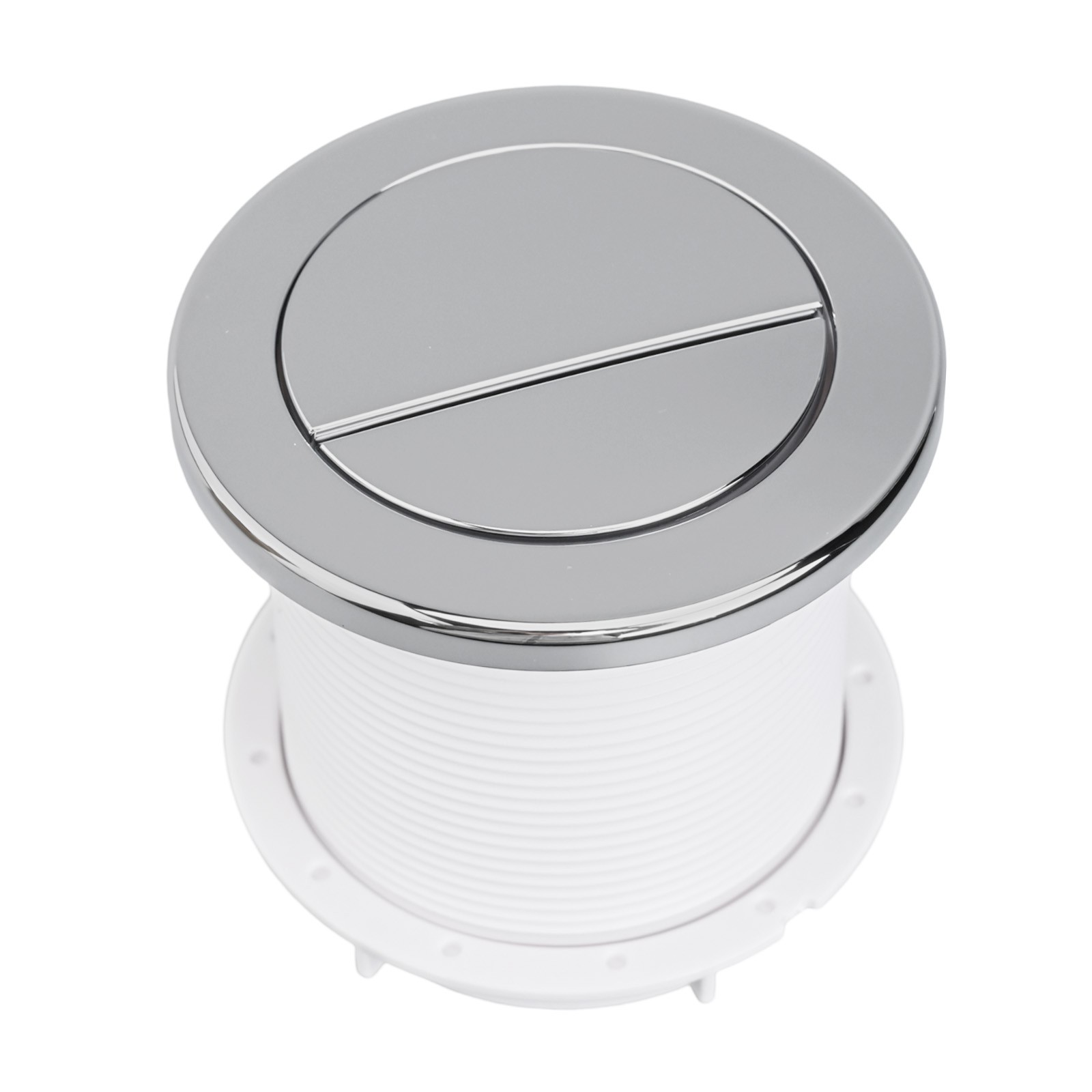 Chrome Plated Twin Hose Push Button for Dual Flush Toilets Easy to Clean