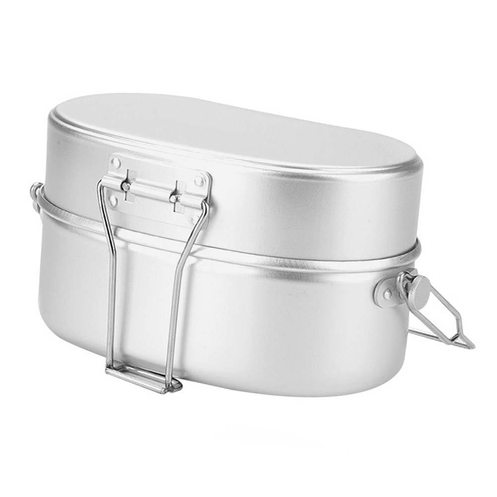 Aluminum Lunch Box with Steamer Essential Gear for Hiking and Camping Trips