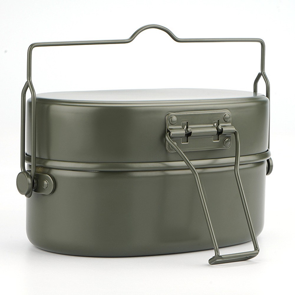 Aluminum Lunch Box with Steamer Essential Gear for Hiking and Camping Trips