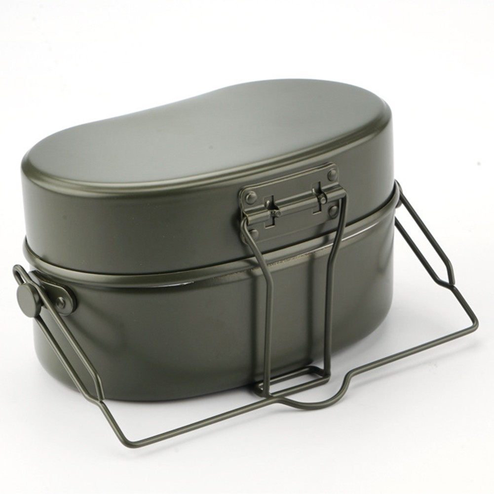 Aluminum Lunch Box with Steamer Essential Gear for Hiking and Camping Trips