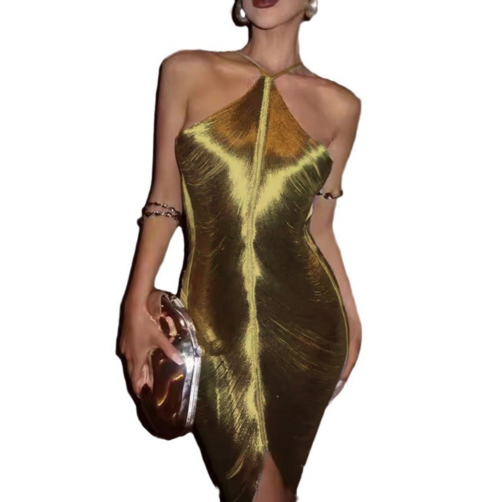 Womens Stylish Party Dresses Hollow Out Backless Halter Design Available - Picture 17 of 21