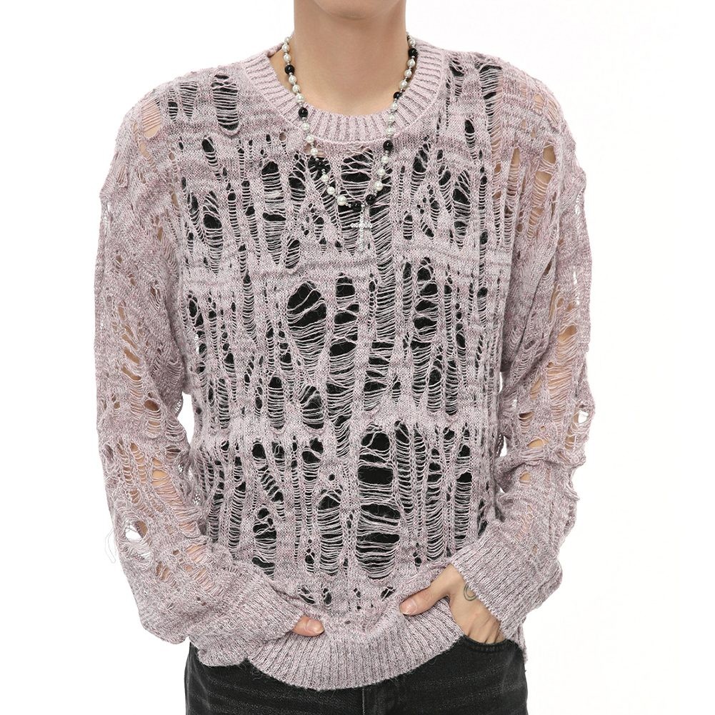Fashionable Mens Knitted Sweater with Hollow Out Design for Autumn Wear - Picture 19 of 47