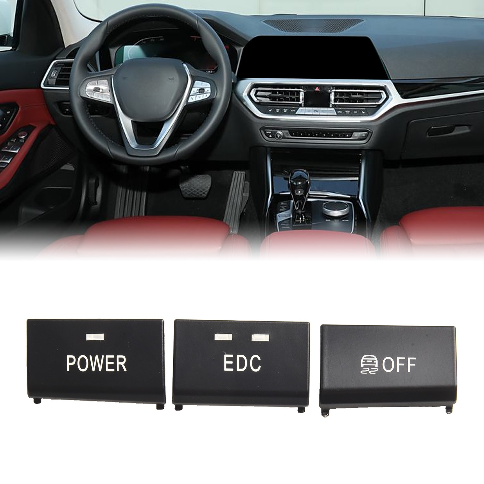 3 Piece Center Console Switch Button Cap Set For BMW For M3 Models E90 E92 E93 - Picture 12 of 12
