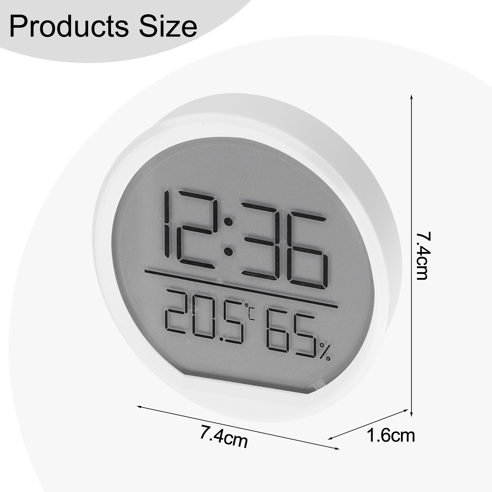 Slim Thermohygrometer Clock with Compact Design Time Humidity and Temperature - Picture 30 of 44