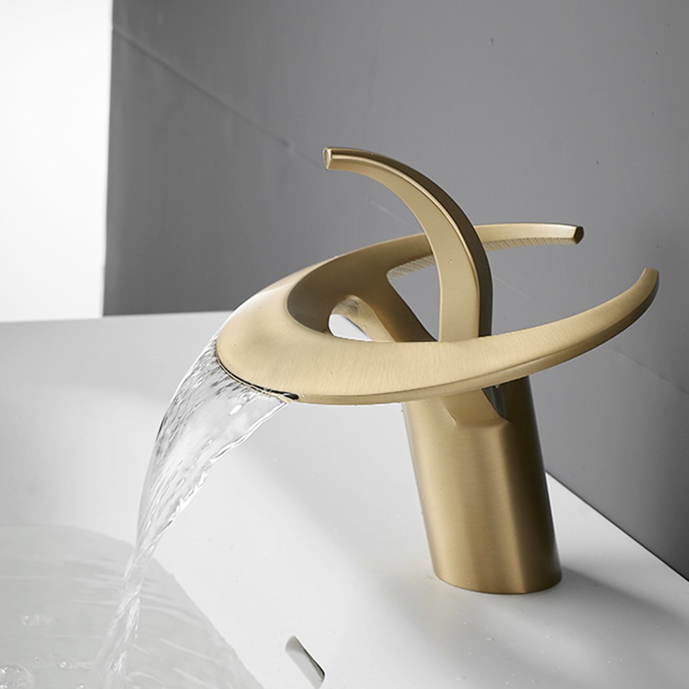 Moderne Wasserfall Wasserhahn für Zuhause Badezimmer Waschbecken mit Warm- und Kaltfunktion - Bild 20 von 21