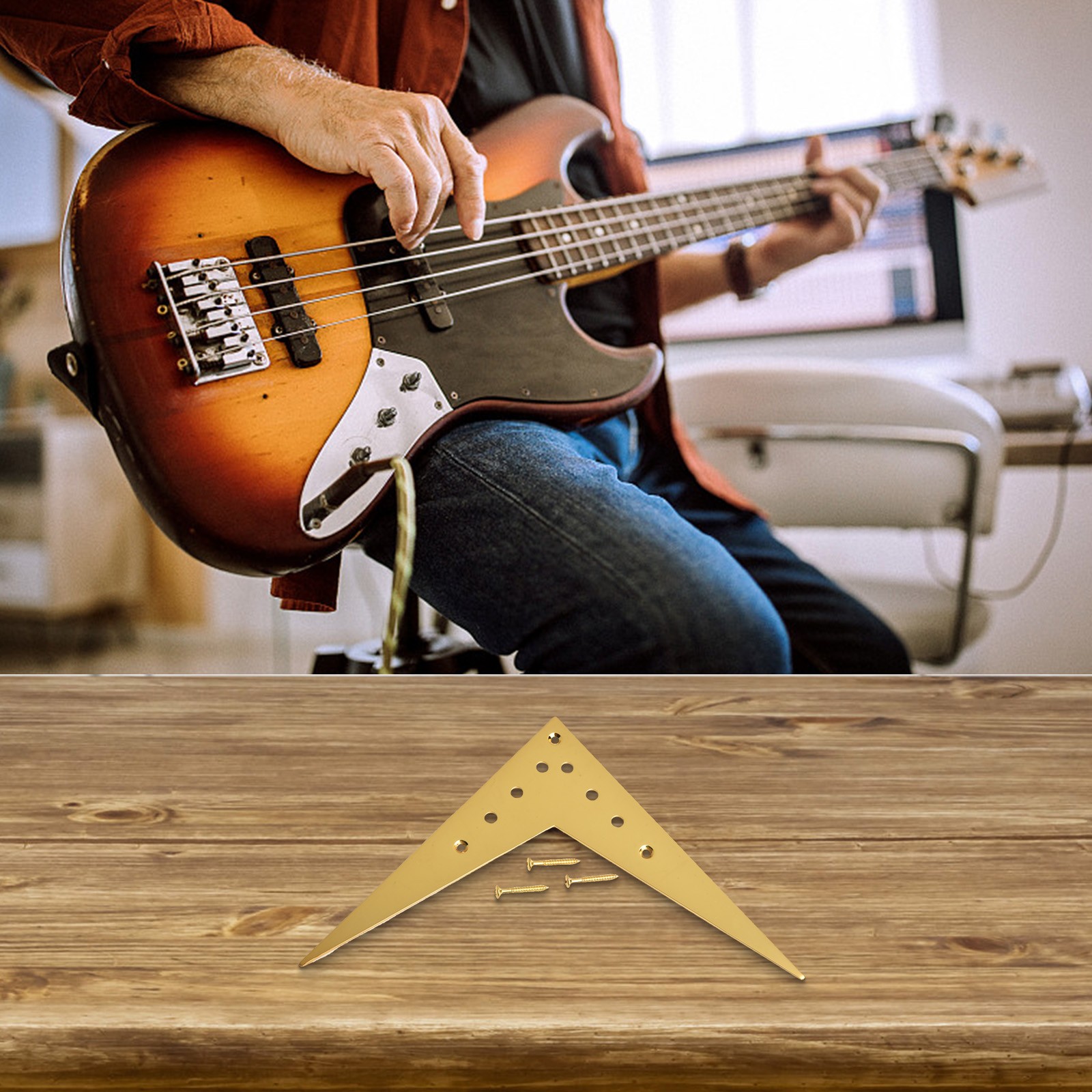 Electric Guitar V Tailpiece Bridge for 6 Strings Strong and Reliable Design - Picture 27 of 31