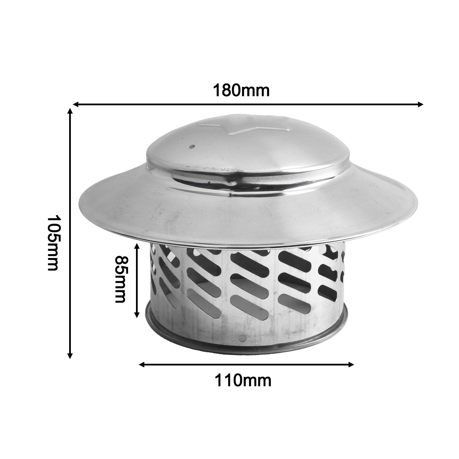 Stainles Steel Chimney Cap Exterior Wall Fresh Air Outlet Roof Pipe Exhaust Hood - Picture 39 of 69