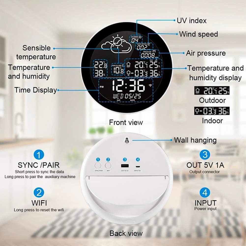 WiFi Color Screen Weather Station with Temperature and Humidity Sensors