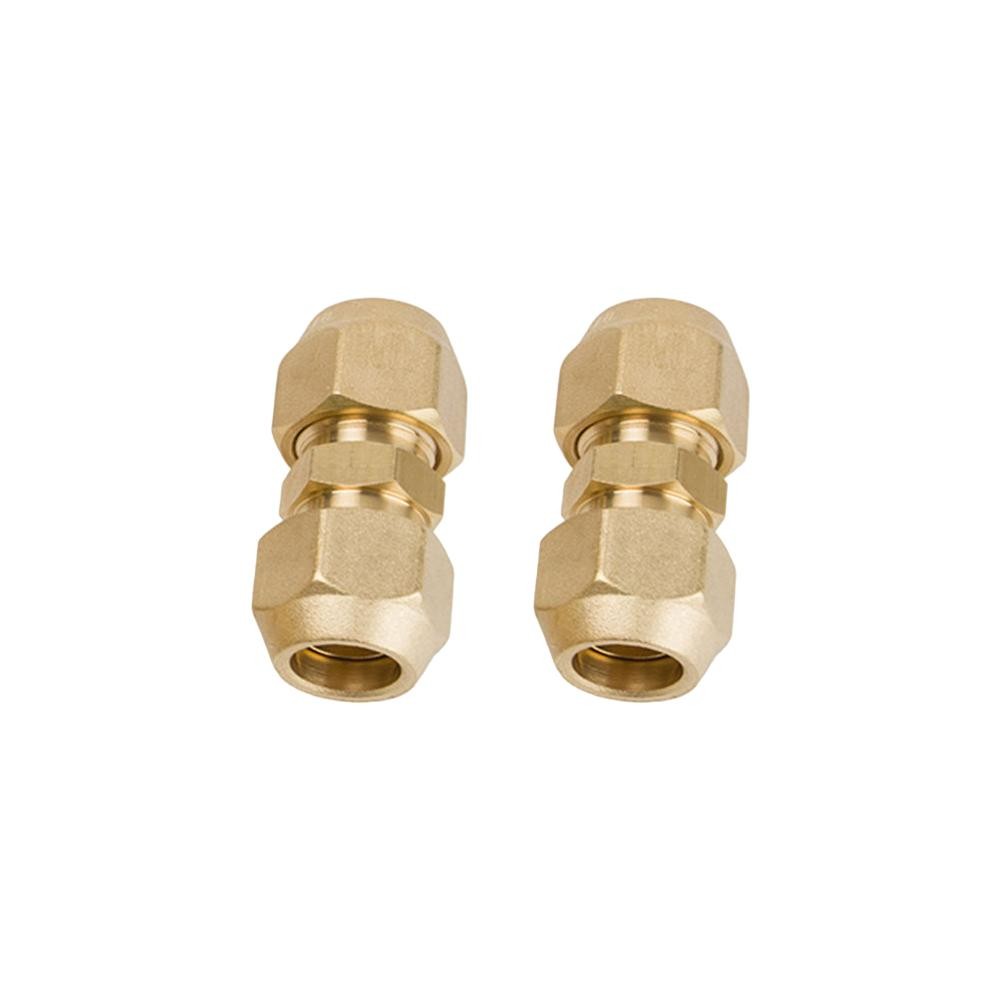Easily Installed Brass Double Nipple Connectors 2PCS for Cooling Units