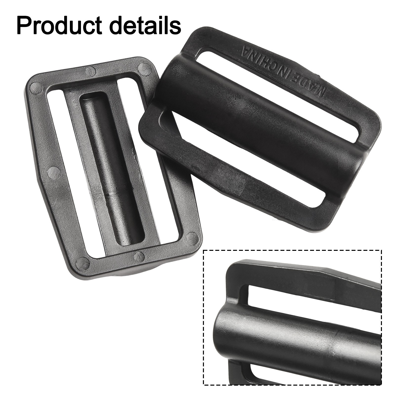 Scuba Diving Webbing Buckle 2pcs Quick Adjust 52mm Lightweight Plastic