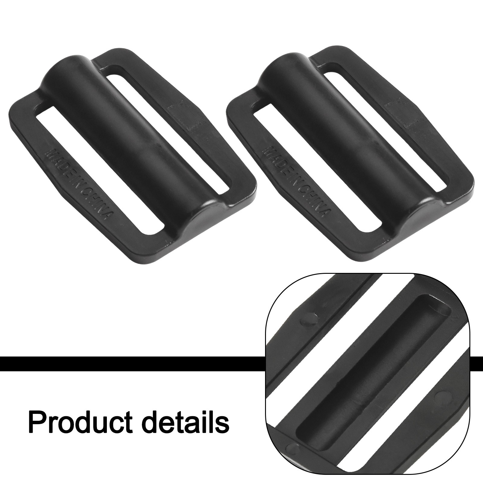 Scuba Diving Webbing Buckle 2pcs Quick Adjust 52mm Lightweight Plastic