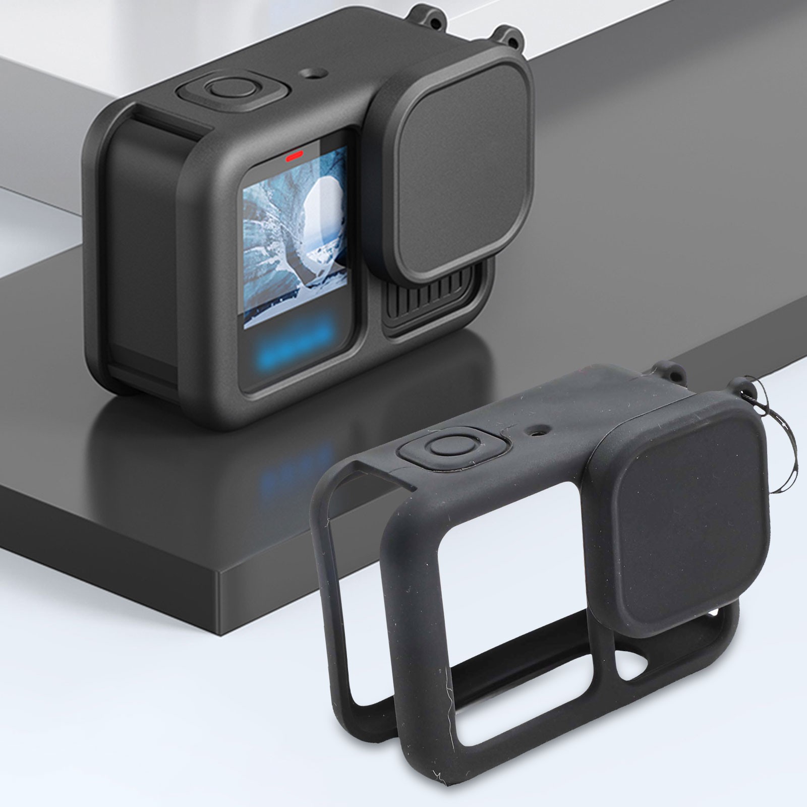 For GoPro Hero13 Black Silicone Case with Lanyard and Lens Cover Accessory - Picture 16 of 32